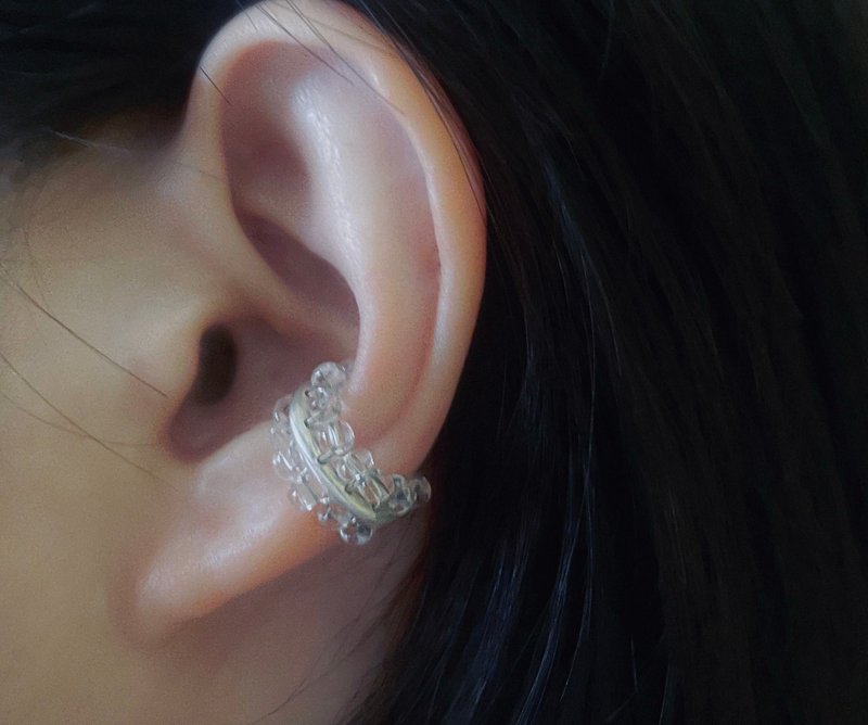 Bubble ring, ear buckle 925 Silver - แหวนทั่วไป - เงินแท้ สีใส