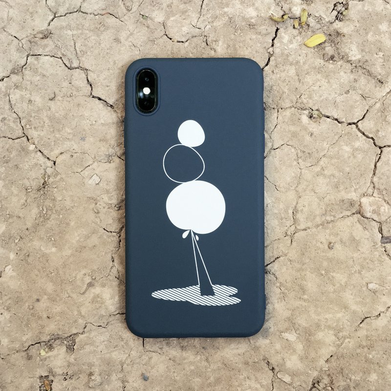 岌岌可危 - iPhone 手機殼 / 深藍色全包霧面軟殼 - 手機殼/手機套 - 橡膠 藍色