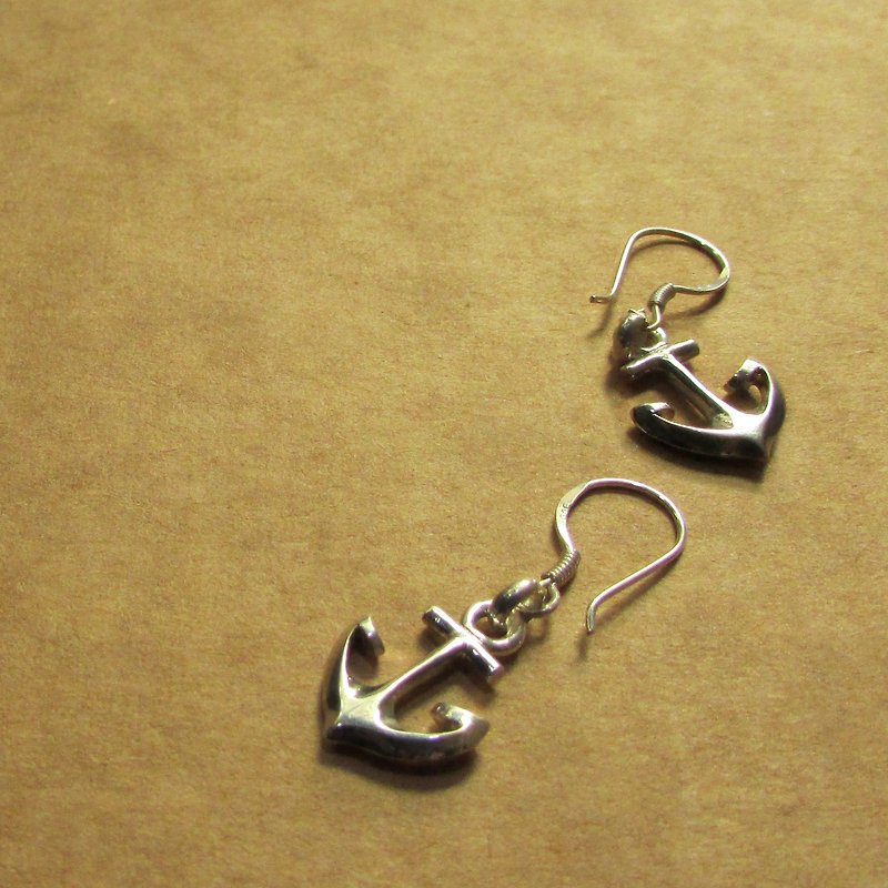 anchor earring - Earrings & Clip-ons - Silver Silver