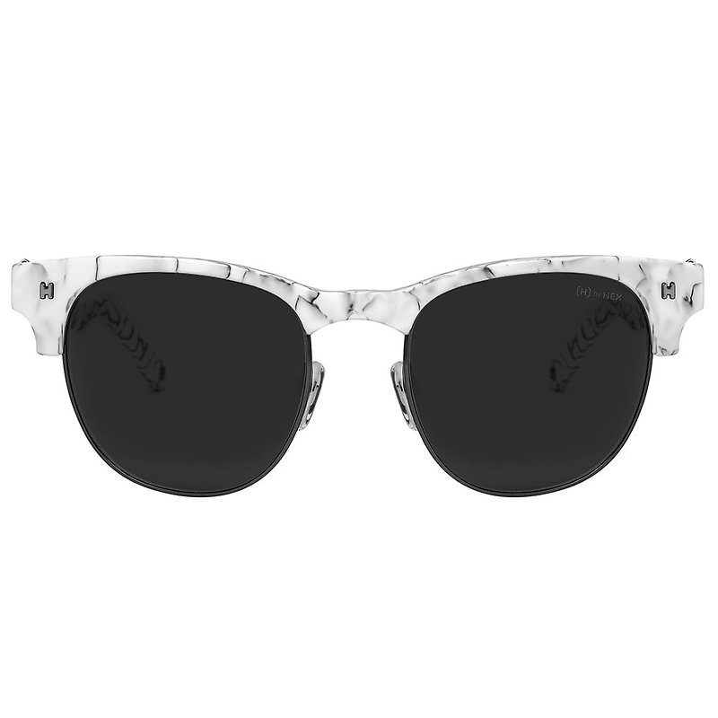 墨鏡 | 太陽眼鏡 | 白色大理石復古眉框 | 台灣製 | 金屬膠框眼鏡 - 眼鏡/眼鏡框 - 其他材質 白色