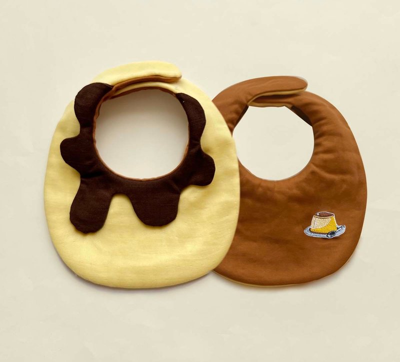 Pudding shape reversible bib saliva towel - Bibs - Cotton & Hemp Yellow