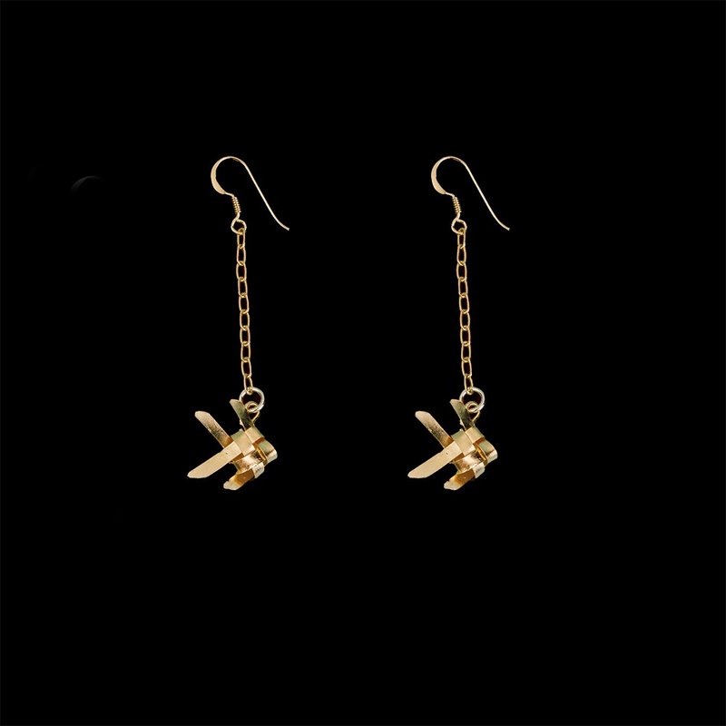 Ta-Pian Fish Dangle Earrings size S Silver 99.9 RICH GOLD 18k Gold Plated Silver - Earrings & Clip-ons - Silver Gold