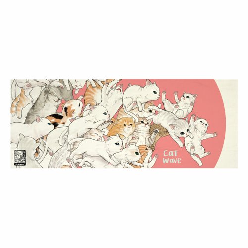 第一章商店 Cat wave Tenugui Canvas No frame
