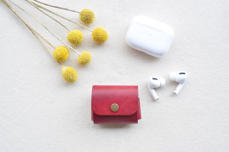 AirPods Pro Leather Case - Bordeaux - ที่เก็บหูฟัง - หนังแท้ 