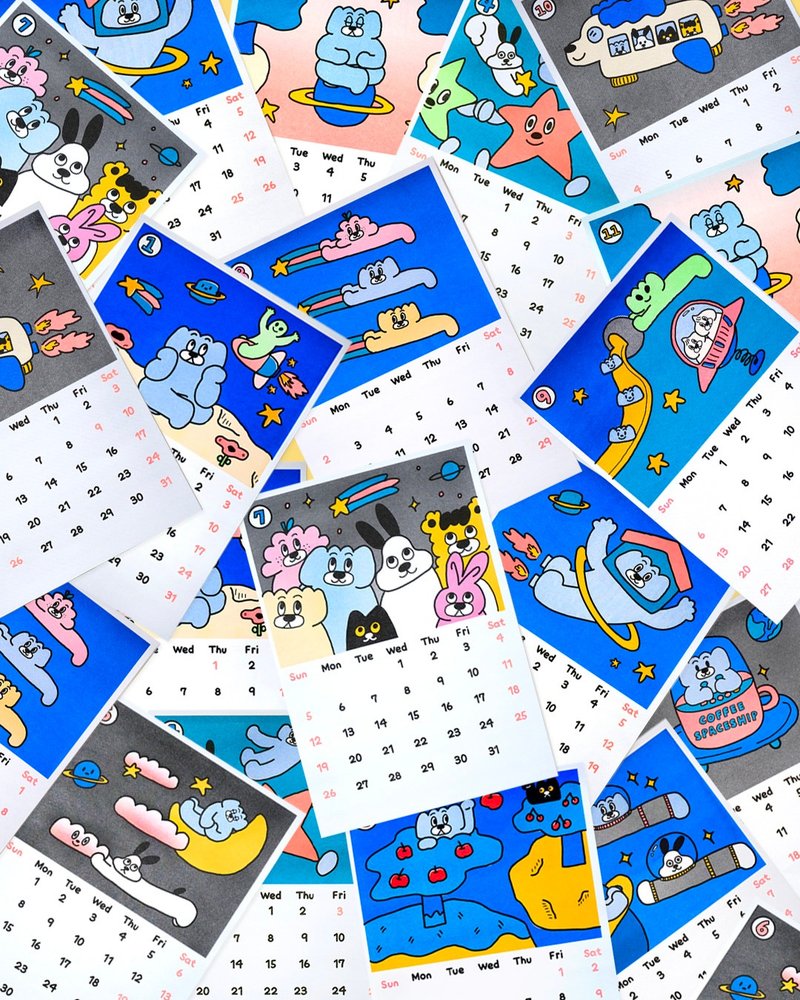 餃貓FAMILY - 2026太空餃貓冒險年曆 - 日曆/月曆/年曆 - 紙 多色