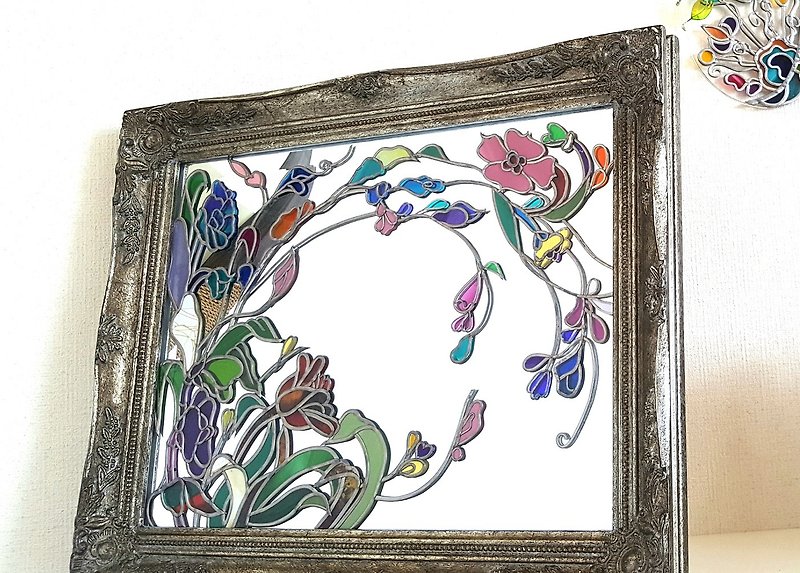 Order Witch's Mirror Nouveau  GlassArt Wall miller - ポスター・絵 - 金属 多色