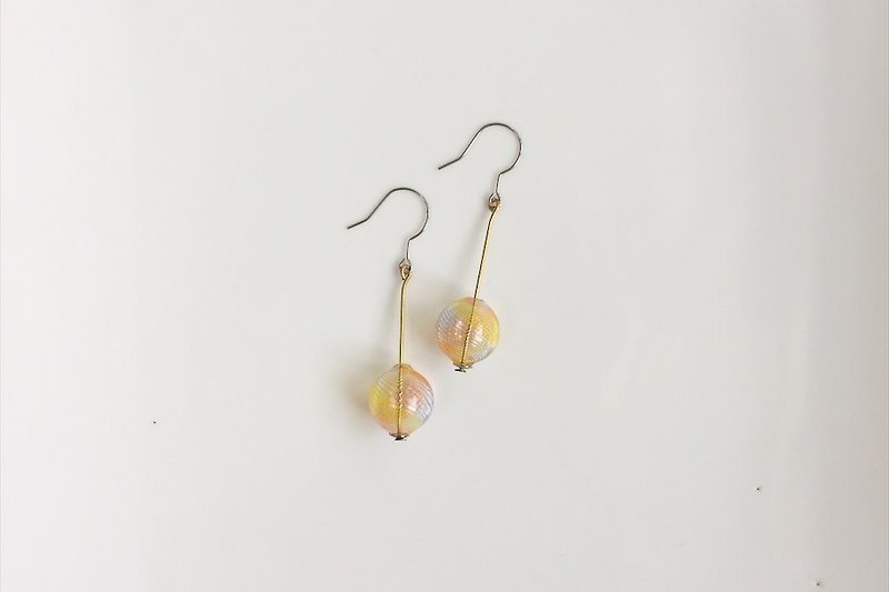 Peacock bubble glass ball earrings - ต่างหู - แก้ว หลากหลายสี