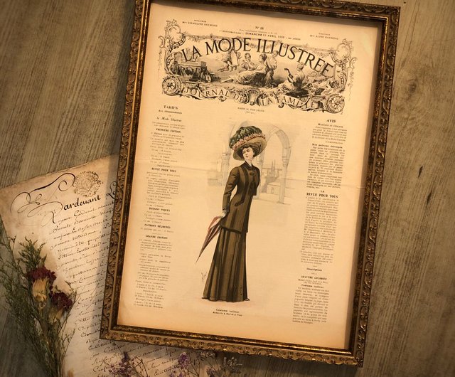 フランスの100年前のファッション雑誌LaModeIllustréeカバーカラー