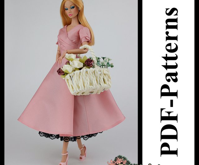 Digital】PDF Pattern Beautiful taffeta dress 11 1/2 Fashion royalty MTM  barbie Silkstone - Shop Elenpriv Logos & Patterns - Pinkoi