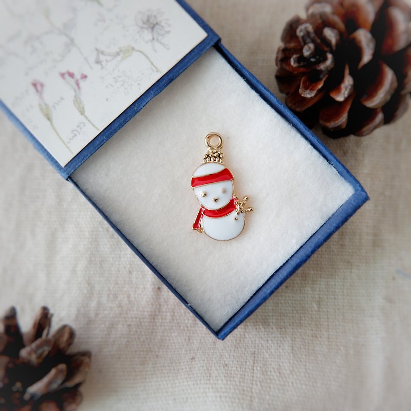 Merry X'mas cat charm - Snow man - Other - Other Metals Red