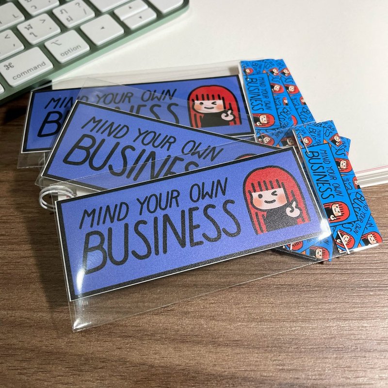 Mind Your Own Business Sticker - Stickers - Plastic Blue