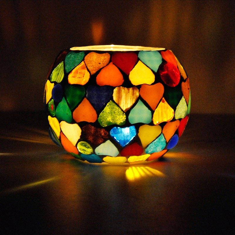 whole-heartedly/ Original handmade mosaic candlestick/ Home decoration/ romantic - เทียน/เชิงเทียน - แก้ว 