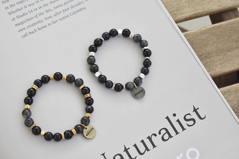 ZHU. handmade bracelet | four seasons starry (Christmas / exchange gifts / couples / natural stone / brass) - Bracelets - Stone 