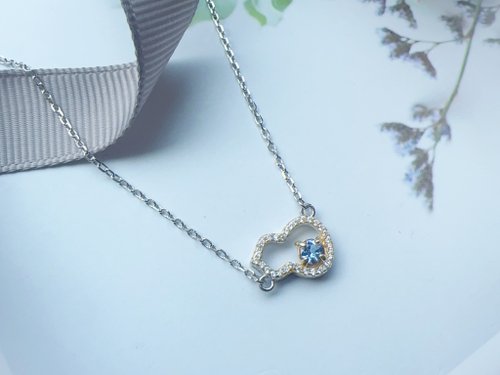 Esme Accessory 天然丹泉石 坦桑石 葫蘆 純銀項鍊 優雅氣質 火光燦爛 雙色設計