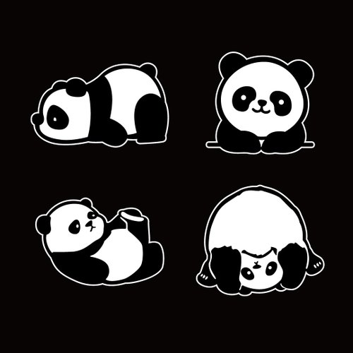反光屋FKW 熊貓 功夫熊貓 panda 車貼 反光貼紙 機車貼紙 汽車貼紙 防水