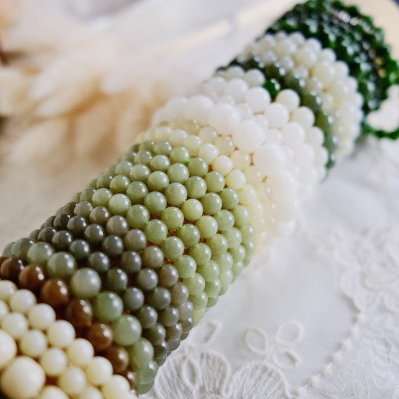 Amelia Jewelry丨Hetian Jade Bracelet丨Hetian Jade Bracelet丨Hetian Jade Small Buddha - Bracelets - Jade Green