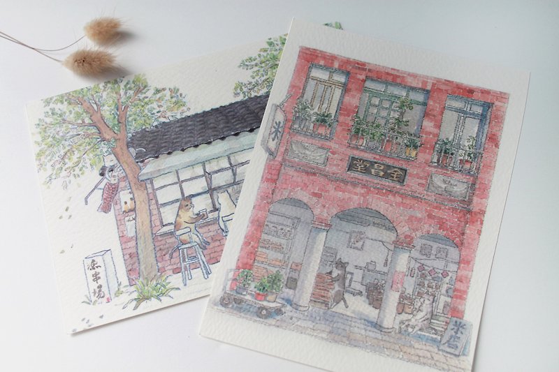[Food Bank/Coffee Shop] 5x7 Large Size Postcard/Original Postcard/Card/Small Painting - Cards & Postcards - Paper 