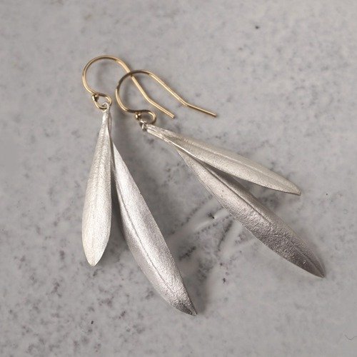 Olive leaves earrings {EP048SV} - Shop ateliersimo Earrings & Clip