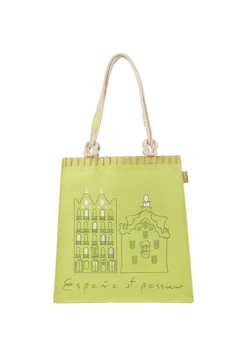 Palace stylish jute bag - กระเป๋าแมสเซนเจอร์ - ผ้าฝ้าย/ผ้าลินิน สีเขียว