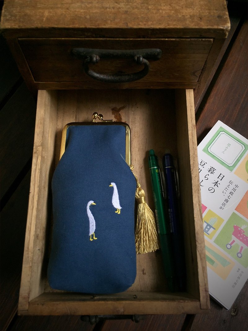 oh我的老天鵝–筆袋/眼鏡口金包 - 鉛筆盒/筆袋 - 棉．麻 