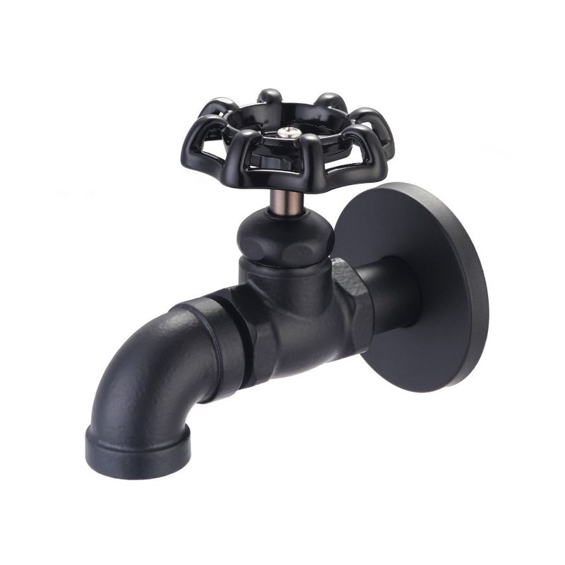 [RenShui Liangpin Sanitary Ware] Industrial style building block water faucet (black Bronze) texture black 34-168 outdoor faucet - อื่นๆ - ทองแดงทองเหลือง สีดำ