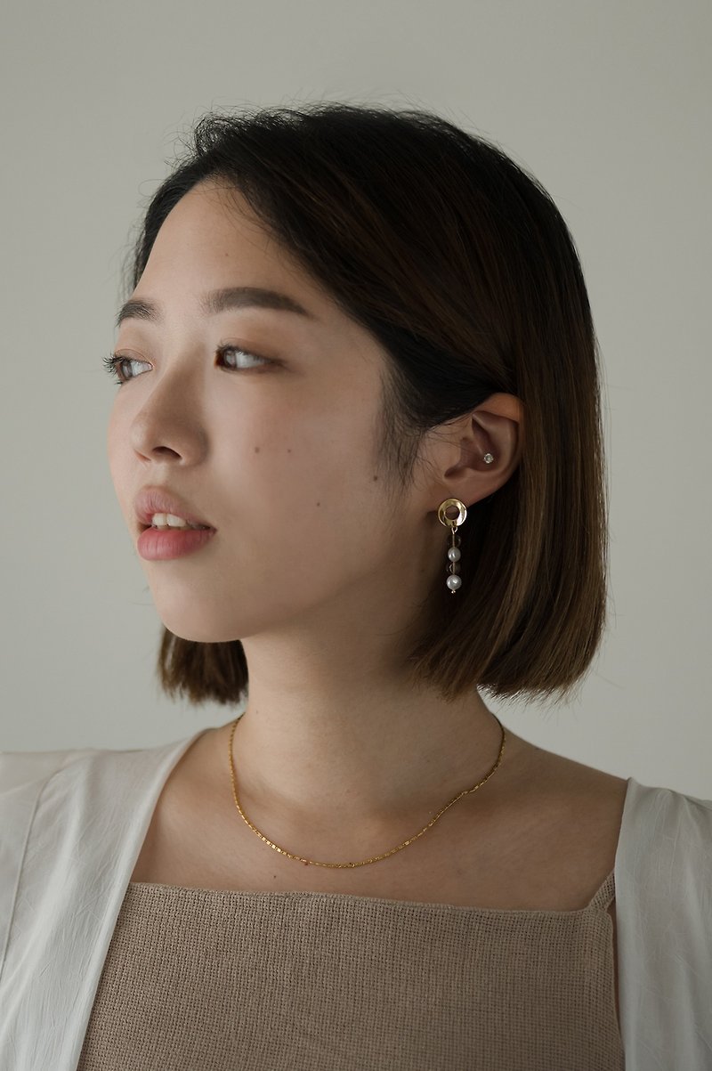 Simple│簡約系列 - 珠串 - 耳環/耳夾 - 其他材質 金色