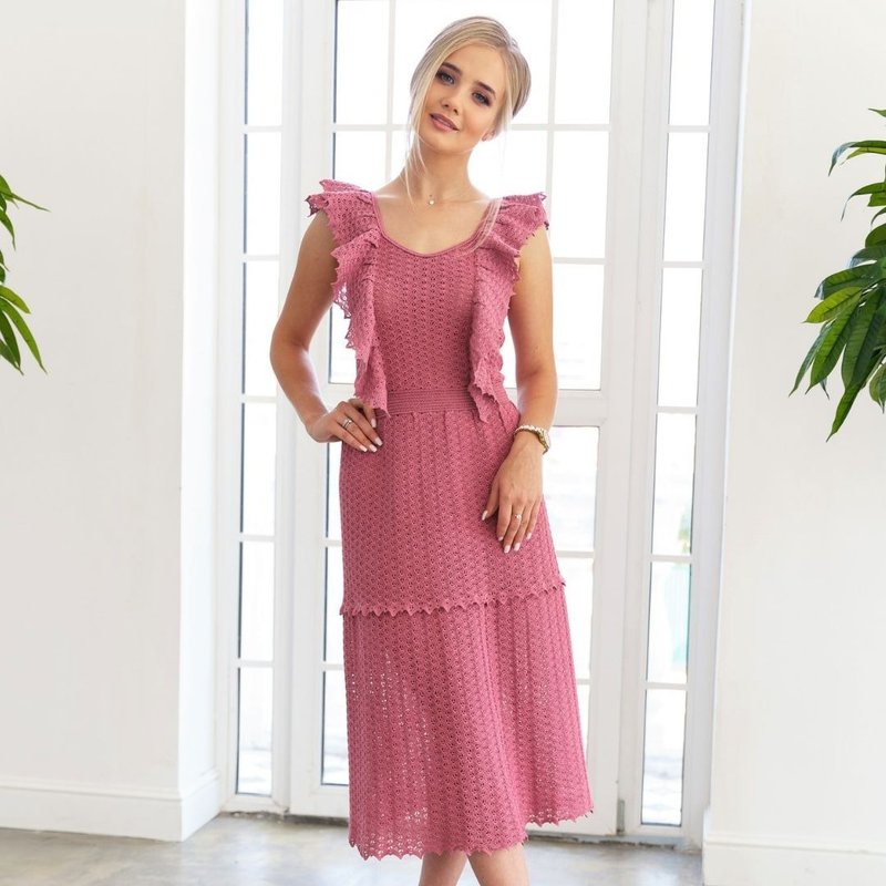 Crochet summer long woman dress Tatiana pattern, lace dress digital download - Knitting, Embroidery, Felted Wool & Sewing - Cotton & Hemp Pink