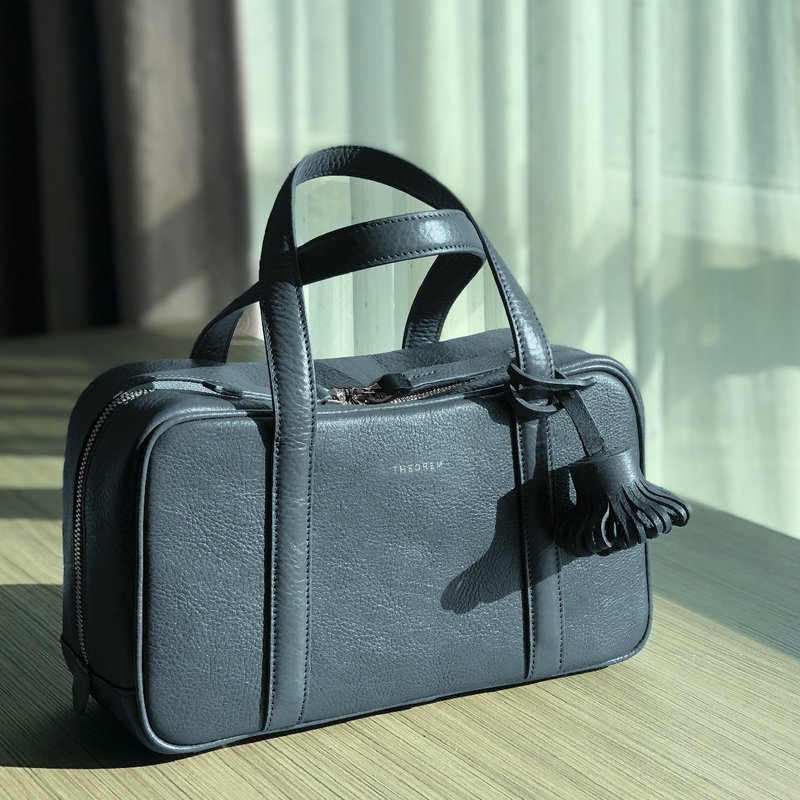 GAMMA satchel bag - Green Black - 手提包/手提袋 - 真皮 綠色