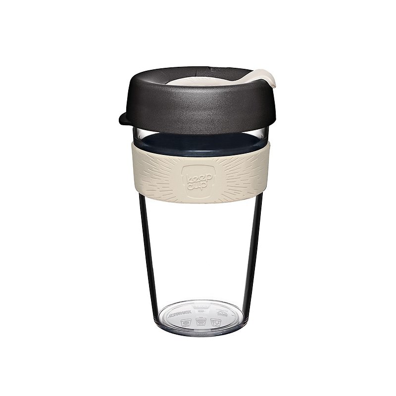 KeepCup Clear L - Latte - แก้วมัค/แก้วกาแฟ - พลาสติก สีกากี