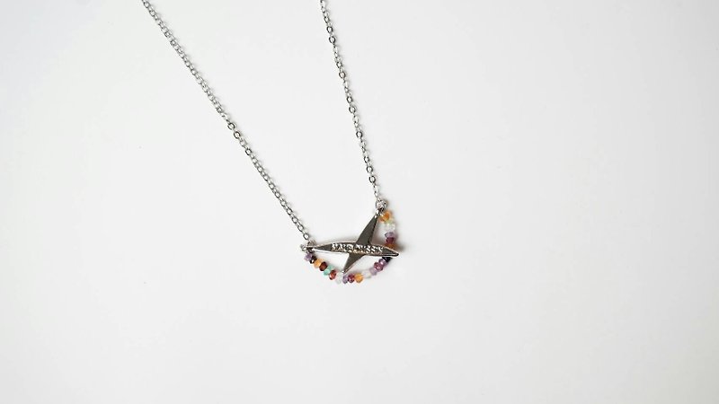 [Deep Love] Hand-made X Natural Stone Necklace - สร้อยคอ - โลหะ 