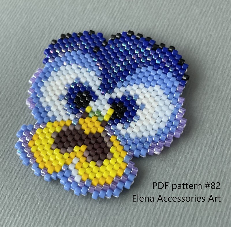 Beaded Pancy flower brick stitch PDF pattern for miyuki delica 11/0 seed beads - Other - Other Materials 