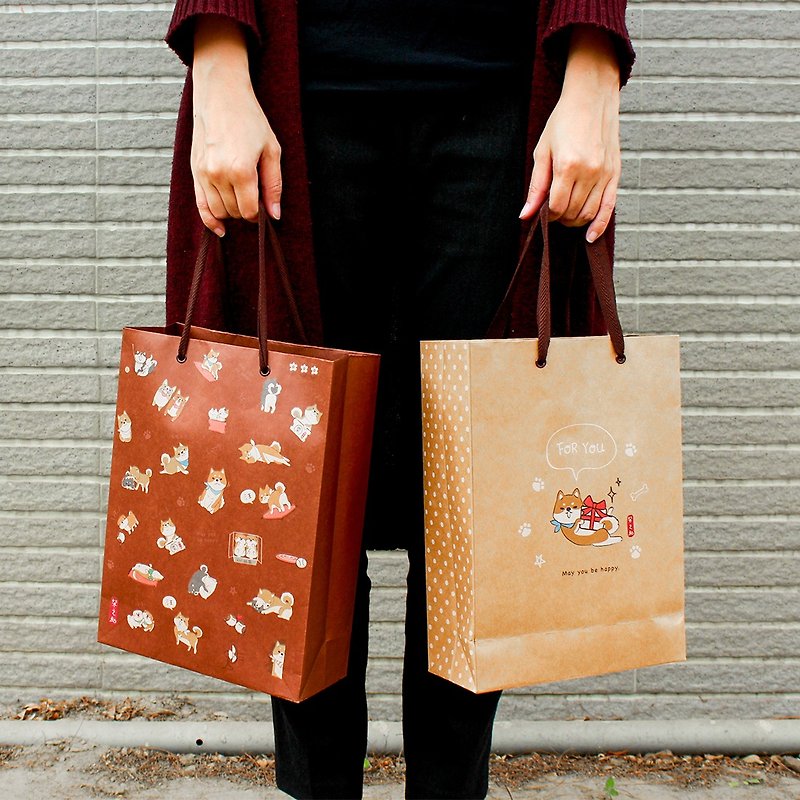 Chai Zhizhu / cowhide gift paper bag (middle) - กล่องของขวัญ - กระดาษ สีนำ้ตาล