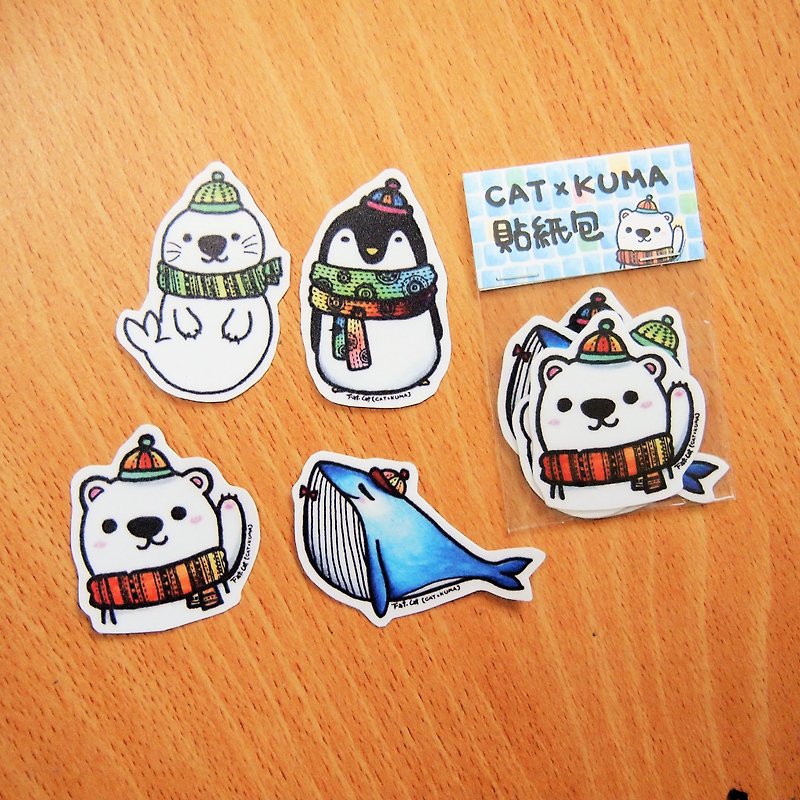 Waterproof Sticker Pack-Polar Animals (4 in) - Stickers - Paper Multicolor