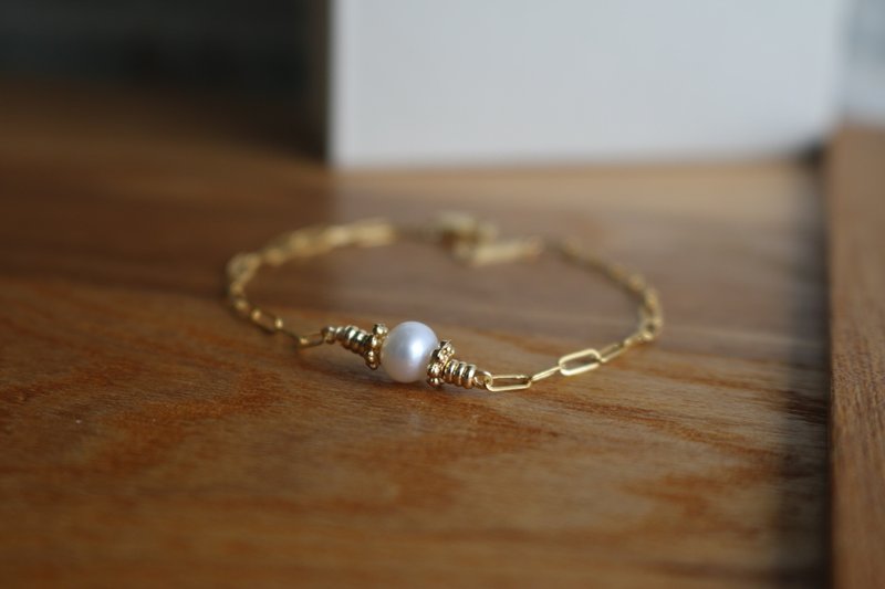 Bracelet pearls 14k gold-filled-Reunion- - สร้อยข้อมือ - เครื่องเพชรพลอย ขาว