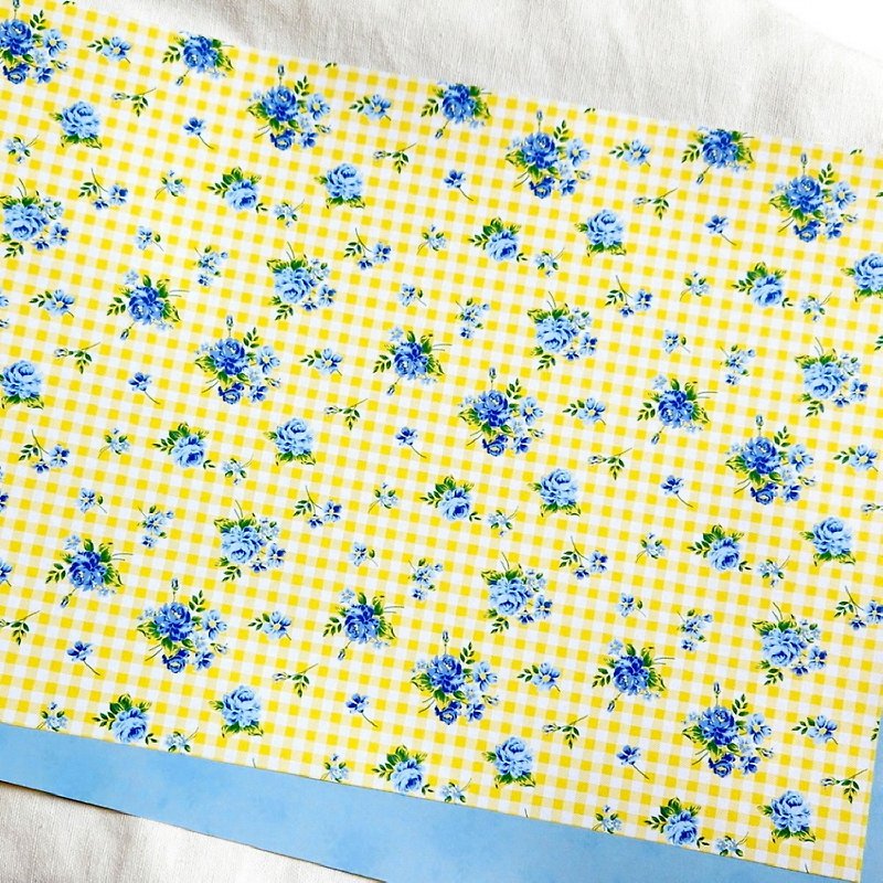 Flower Check Yellow 50sheets Design Paper (honne market) - Gift Wrapping & Boxes - Paper Yellow