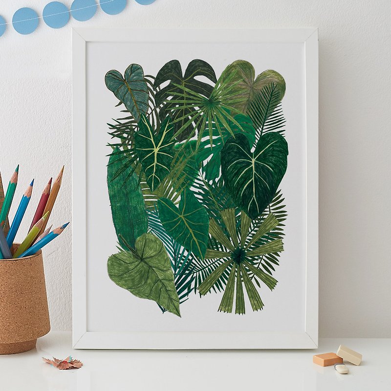 植物のプリント - ポスター・絵 - 紙 グリーン