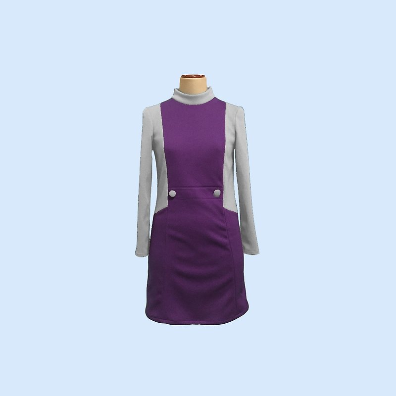 retro one-piece dress glenn - One Piece Dresses - Paper Purple