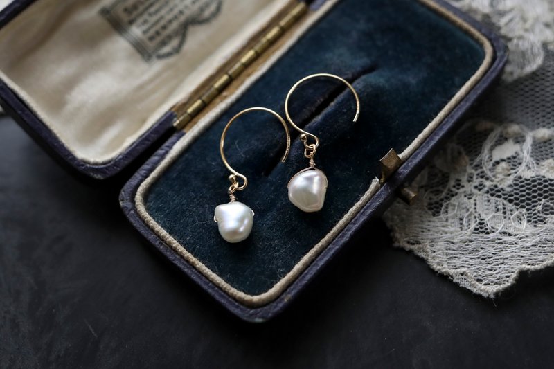 Pierced Clip-On scelto type:A pearl - Earrings & Clip-ons - Semi-Precious Stones White