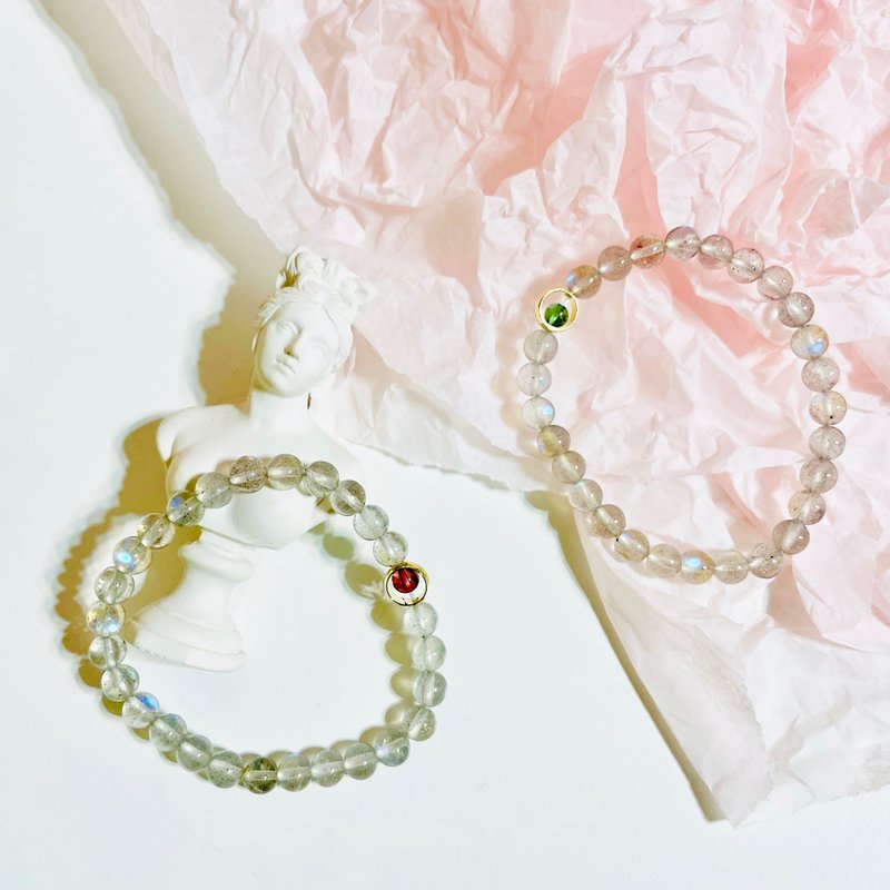 拉長石手鏈/開運招財/水晶療癒/母親節禮物/送禮 - 手鍊/手環 - 水晶 多色