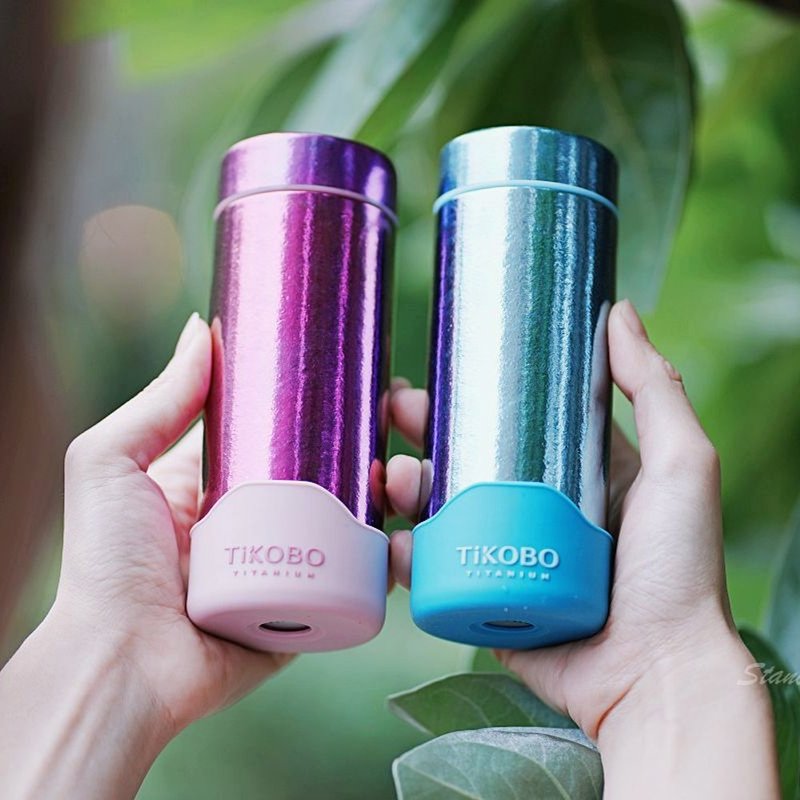 [Free environmentally friendly bag] Pure titanium antibacterial thermos bottle/pocket bottle 250ml (excluding Silicone bottom cover) gift - Vacuum Flasks - Other Metals Multicolor