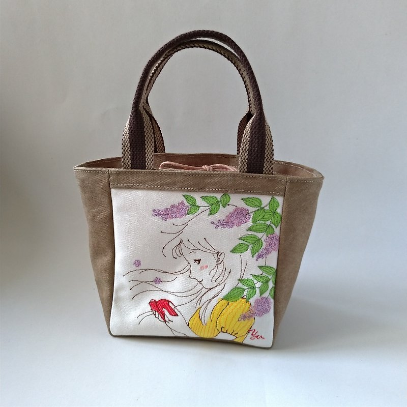 Binding Handbag-Reading Time - Handbags & Totes - Cotton & Hemp Brown