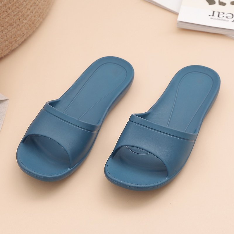 [Veronica] Reinforced Silent Gandan Slippers-Dark Blue - Indoor Slippers - Plastic 