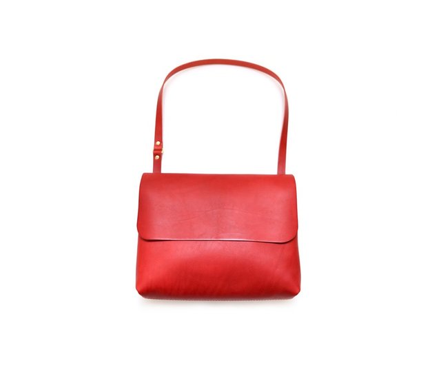 Japanese craftsman handmade leather drawstring shoulder bag