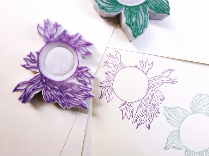 Cover which manual seal - purple leaf wreath - ตราปั๊ม/สแตมป์/หมึก - วัสดุอื่นๆ 