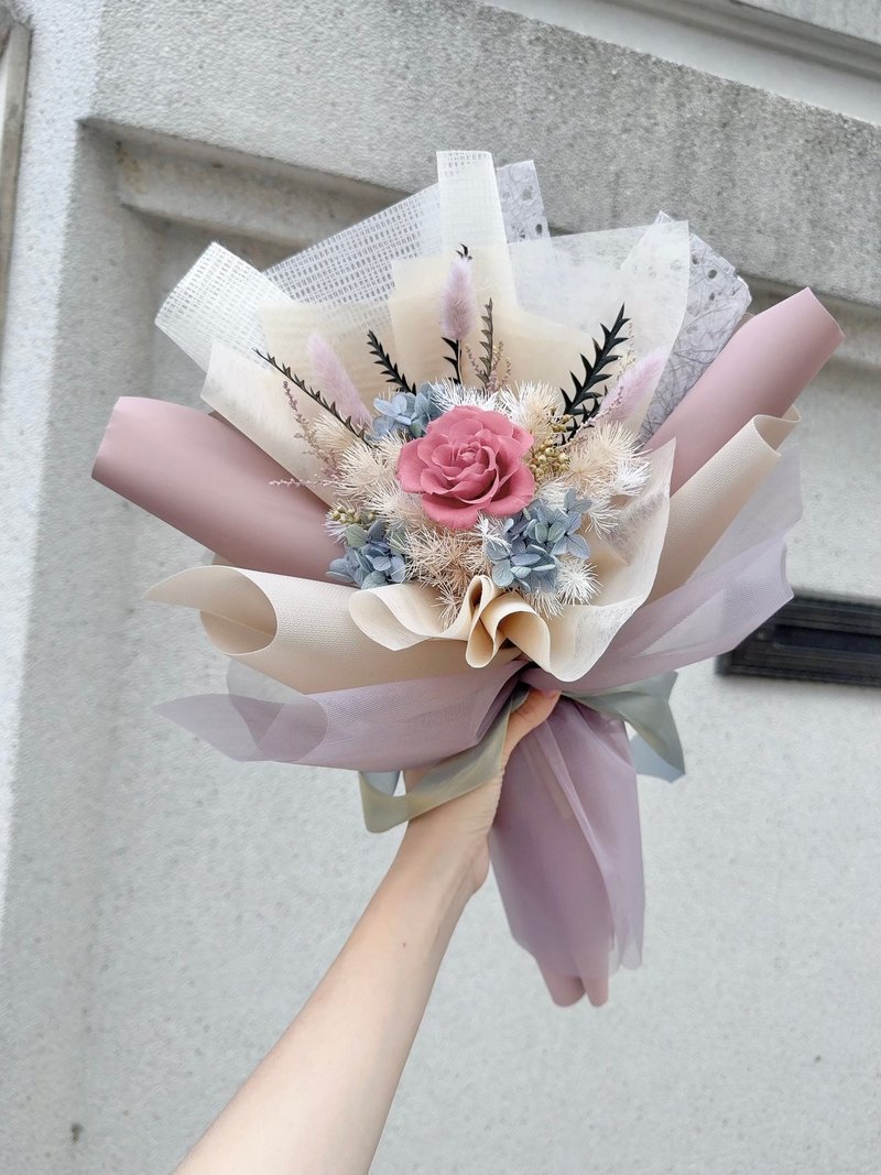永生玫瑰花束_莎士比亞的詩篇_乾燥玫瑰色 - 乾燥花/永生花 - 植物．花 粉紅色