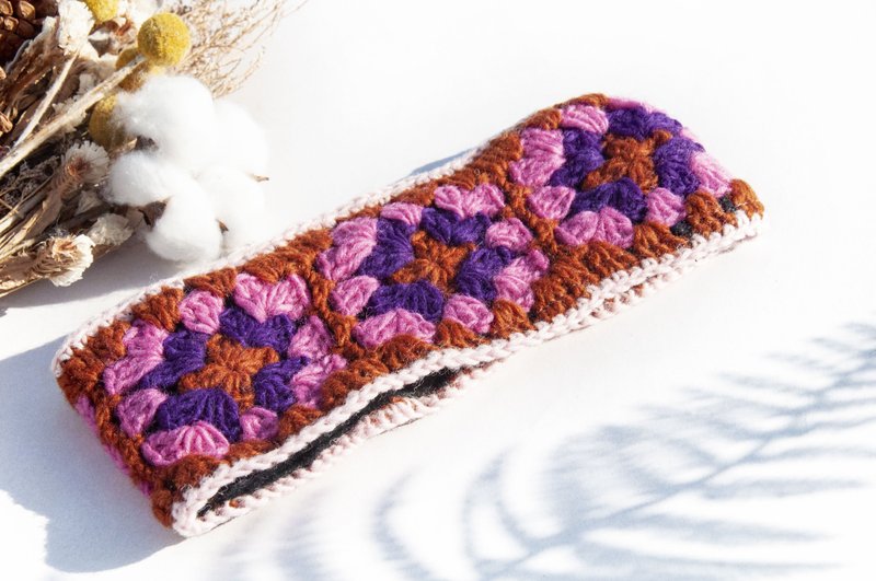 Handmade pure wool braided headband/woven colorful headband/crocheted hair accessories/Nordic flower headband-flowers - เครื่องประดับผม - ขนแกะ หลากหลายสี