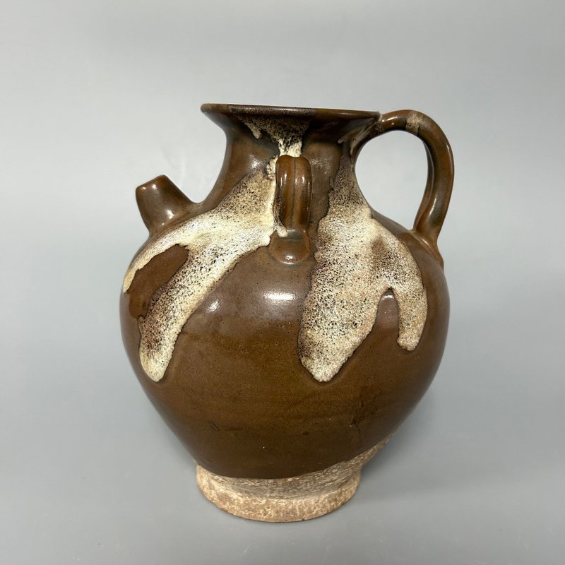 Tang Dynasty Glazed Double-Handled Flask - ของวางตกแต่ง - ดินเผา สีกากี