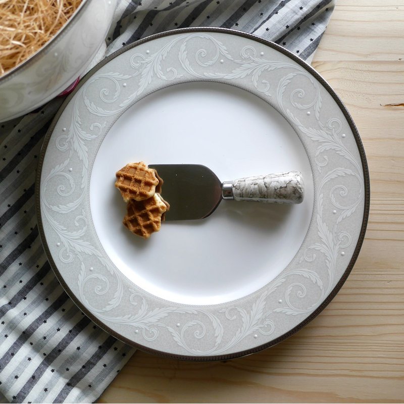 Nocturne Platinum夜曲骨瓷平盤(23cm) - 盤子/餐盤/盤架 - 瓷 白色