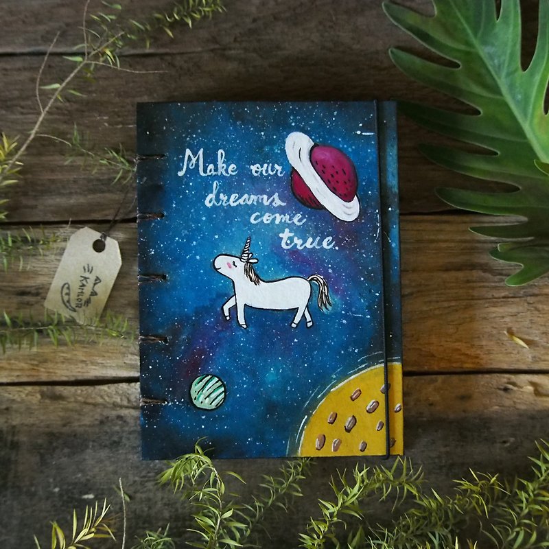 Unicorn Notebook Painting  Handmadenotebook Diary Journal  筆記本 - 筆記簿/手帳 - 紙 藍色