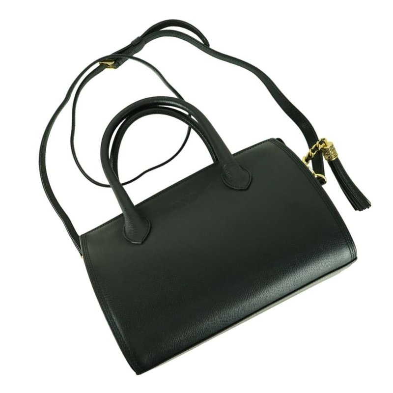 VALENTINO GARAVANI Shoulder Hand Bag Black 2 Way Mini Boston Ladies - 01384 - กระเป๋าแมสเซนเจอร์ - หนังแท้ สีดำ